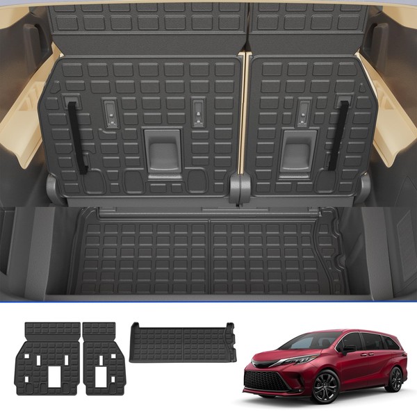 Rongtaod Cargo Mat Compatible with 2021-2025 Toyota Sienna 7&8 Seats