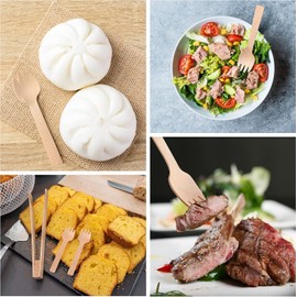 Efforias Wooden Disposable Cutlery - Biodegradable & Plastic Free Wooden Cutlery - Ideal for Wedding, Picnic, Party, Office Eco Friendly (100 Sporks)