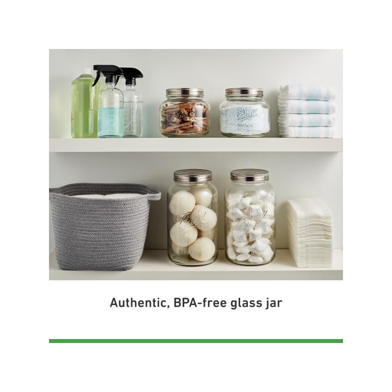 Ball Decorative Glass Mason Jar, Half Gallon Size, 64 OZ