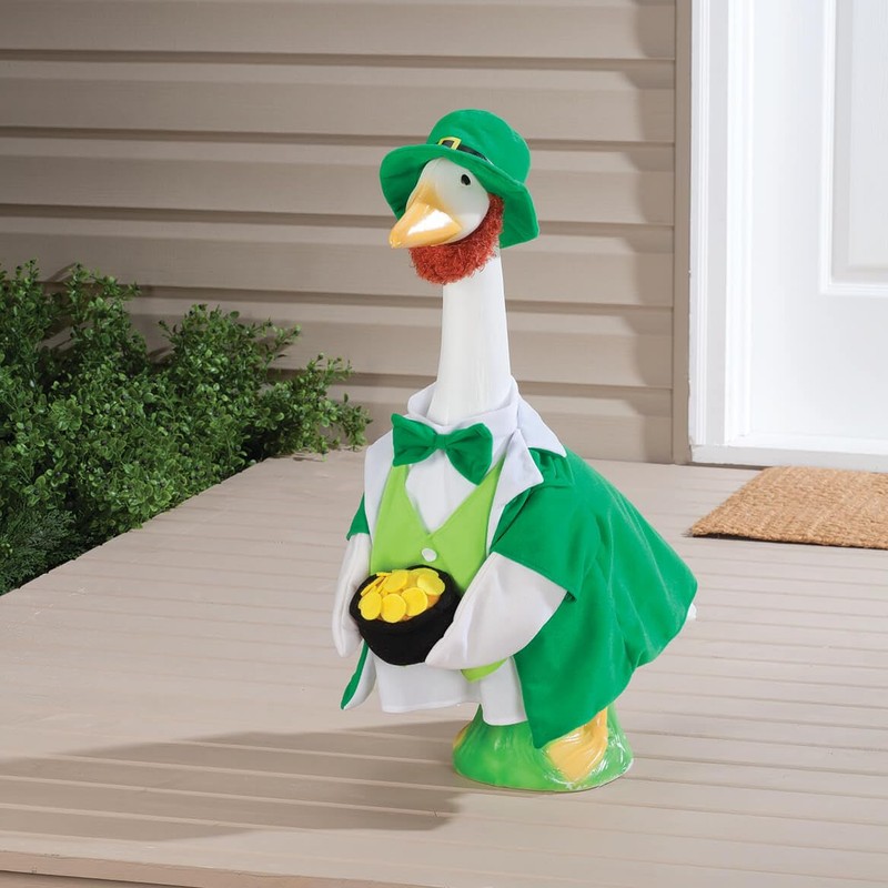 Gaggleville Lucky Leprechaun Goose Outfit, Fits Large 23" H Statue,