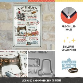 Nostalgic-Art Retro Tin Sign, 20 x 30 cm, Sewing Room Philosophy - Gift Idea for Your Home, Metal, Vintage Design with Saying