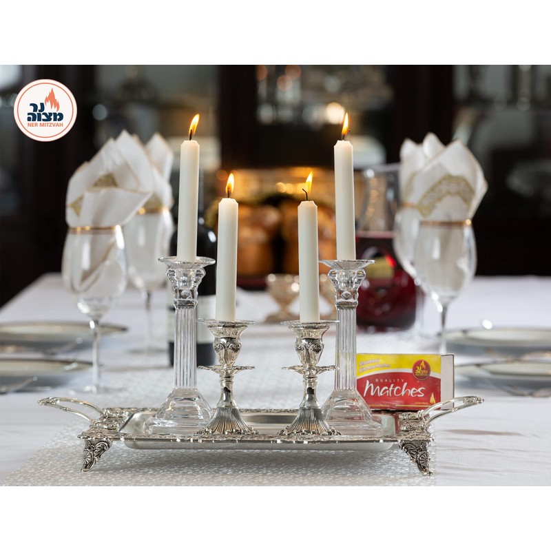 Ner Mitzvah Classic White Taper Candles – 7 Inch Candles