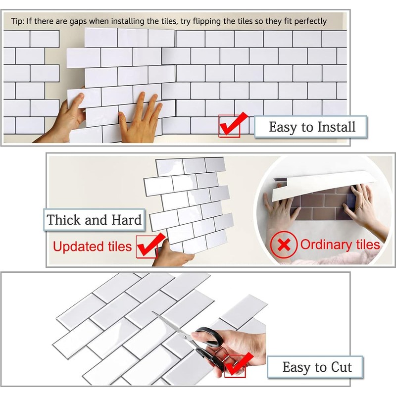 Yoillione Peel and Stick Backsplash for Kitchen: Self Adhesive Wall