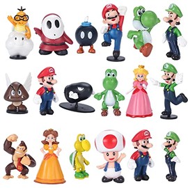 Isaneihas 18 pcs/Set Mario Figures Toy - Mario & Luigi Figurines Yoshi Action Figures (2 inch)