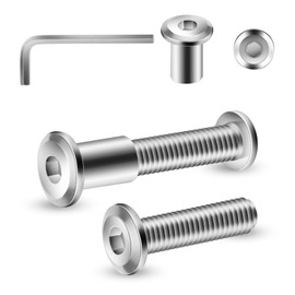 Pack of 20 Connection Screws M4 x 30 mm, Sleeve Screws, Furniture Screws, Furniture Connectors, Cabinet Connectors for Furniture, Cabinets (20 x Furniture Screws, 20 x Sleeve Nuts, 1 x Allen Key)