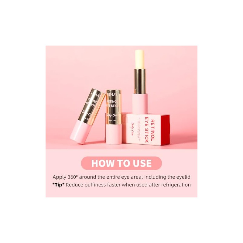 UJhay Retinol Eye Stick - Anti-Aging Balm with Caffeine &