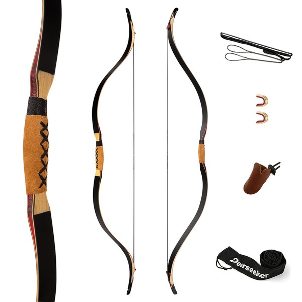 Deerseeker Archery 52" Recurve Bows Traditional Handmade Longbow Ambidextrous Horsebow