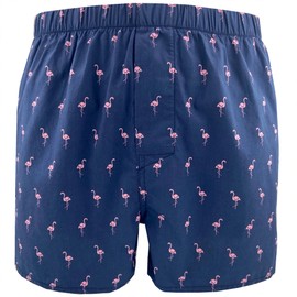 ROCK ATOLL - Calzoncillos tipo calzones de algodón con estampado de animales divertidos para hombre, talla S-XXL, Estampado Flamenco Azul Oscuro, Medium
