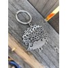 Silver Hedgehog Keyring, Hedgehog Keychain, Hedgehog Gift, Laser cut effect