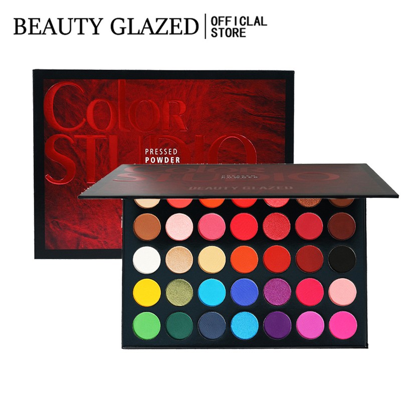 BEAUTY GLAZED 35 Colors Pressed Powder Eyeshadow Pallet Eye Makeup