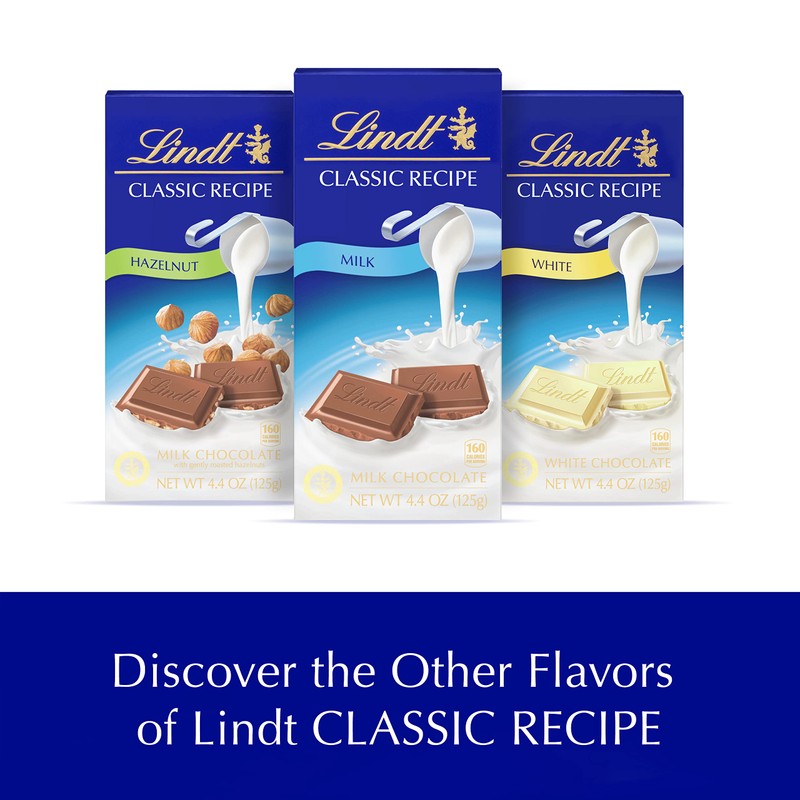 Lindt CLASSIC RECIPE Crispy Milk Chocolate Candy Bar, Milk Chocolate,