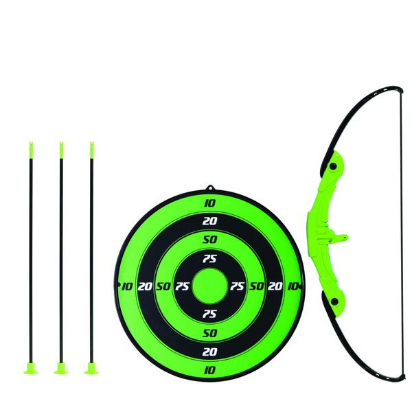 Franklin Sports Kids Archery Target Set - Indoor Bow and Arrow Set - Plastic Bow and Toy Arrows for Kids - Complete Youth Archery Set with Target Included