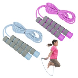 Skipping Rope Kids,2 PCS Adjustable Jkids Skipping Rope,2.6m Skipping Rope for Kids with Skin-Friendly Foam Handles,Soft Jump Rope for Kids Skipping Ropes Age 5-9 Year Exercise Workout Outdoor