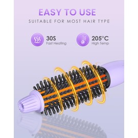 Novus Technology Curling Iron Brush,Thermal Brush,120 Voltage Travel Curling Brush, 60 min Shut Off Electric and 11 Temperature Adjustable Heated Curling Brush