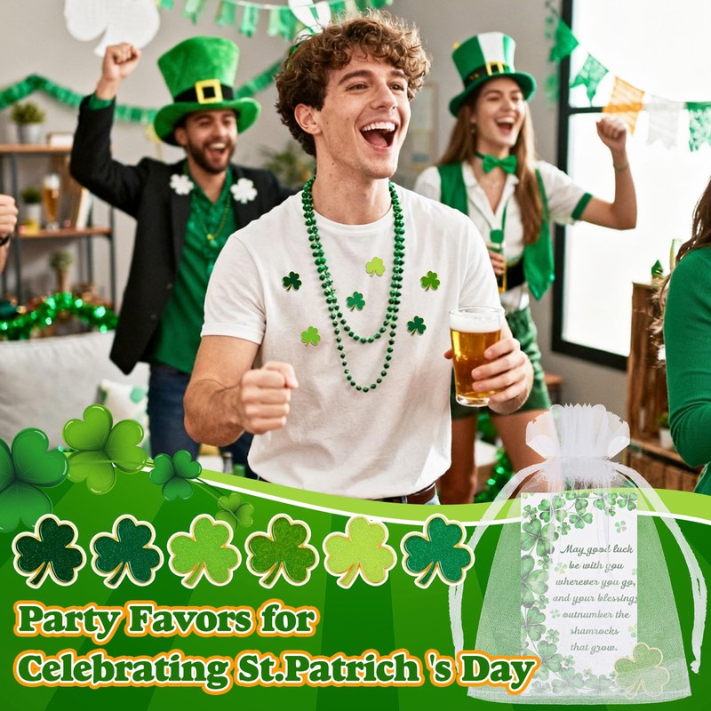 Kigeli 72/108/144 Pcs Shamrock Pins Party Accessories Gift Clover Lapel