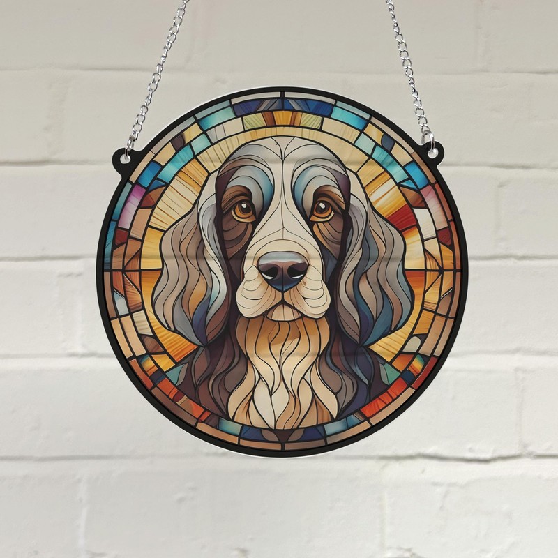 Image Industry Cocker Spaniel Black & White Stained Glass Effect