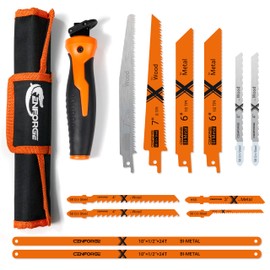 Cenforge 13-PC Multi Blades Hand Saw, Small Hand Saw, Mini Hand Saw, Small Hacksaw, Jab Saw, Small Hand Saw for Wood, Drywall, Metel, Sheetrock, Plastic (with a Handle for Quick Blade Change)