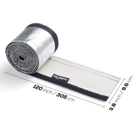 PAWBOSE Aluminized Heat Shield Sleeving 3/4" I.D. x 10FT Heat Shroud for Fuel Line Wire Protection (No Zip Ties Included)