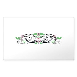CafePress Floral Swirl Pattern Flower Decoration Sticker Rectangle Bumper Sticker Car Decal