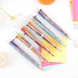 Ballpoint Pen Multicoloured, Multicoloured Ballpoint Pen, Care Accessories, Multicoloured Ballpoint Pen, Retractable Ballpoint Pen, Pack of 6 Ballpoint Pens Colourful, 6 Colours 6 in 1 Ballpoint Pen