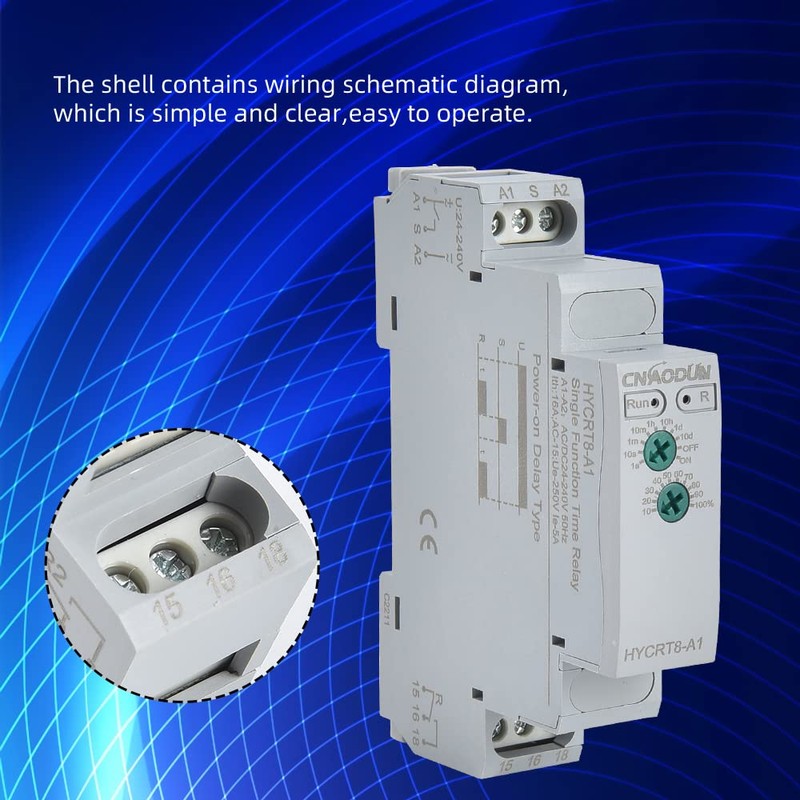 Delay ON HYCRT8-A1 0.1sec-10day AC/DC 24-240V Power On Delay Relay