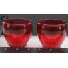 Indiana Glass (2) Ruby Roly-Poly Red Indiana Glass USA Votive