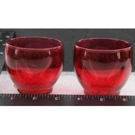Indiana Glass (2) Ruby Roly-Poly Red Indiana Glass USA Votive Candle Holder #06211 - NEW