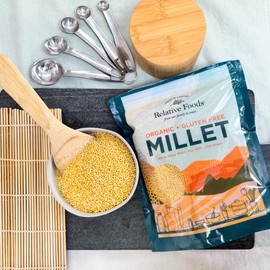 Whole Organic Hulled Millet Seed - 25lb Millet Organic Whole Grain Seed- Gluten-Free Grain for Porridge, Salads, Fruits - Non-GMO Packed w/proteins, fiber, & more