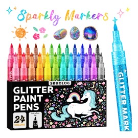 Marcadores Con Purpurina 24 Colores Para Manualidades Y Arte