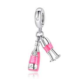 Symretie 925 Sterling Silver Charms Pendant for Bracelets and Necklaces - Travel Family Heart Bead Charms Jewellery Gifts, Sterling Silver, No Gemstone
