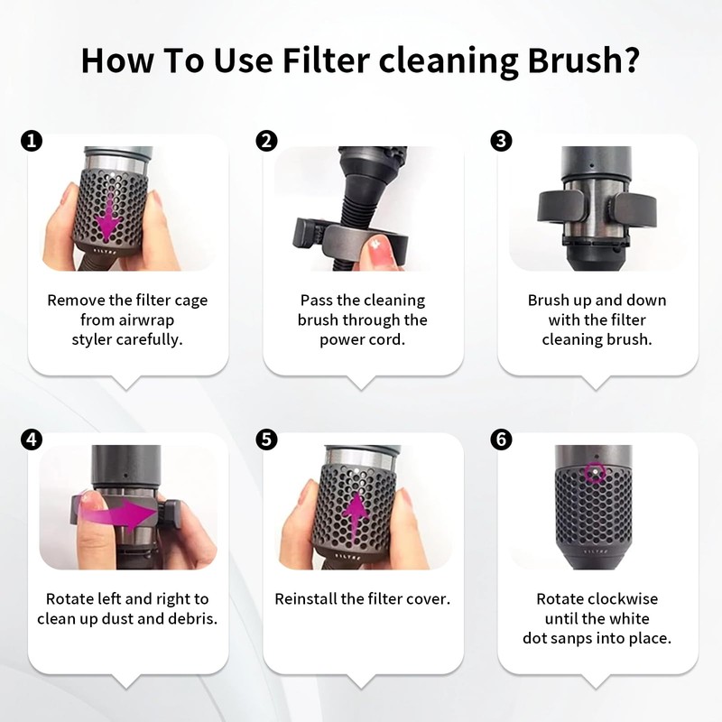 KiimSin Filter Cleaning Brush Accessories for Dyson Airwrap Styler HS01