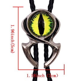 XGALBLA Bolo Tie for Men Guardian Talisman Evil Eye Vintage Native American Western Cowboy Gothic Green Eye