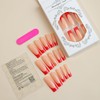 Red Press on Nails Long Coffin Fake Nails with Heart