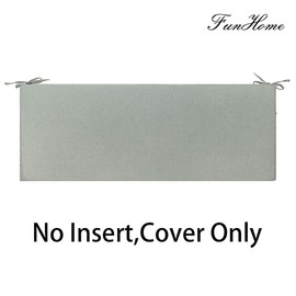Outdoor Bench Cushion Cover 54 x18 x 3 inch,Waterproof Cover with Zipper&Ties,Fade-Resistant Slipcover,Patio Porch Swing Cushion Cover Replacement Only,No Insert(Light Gray)