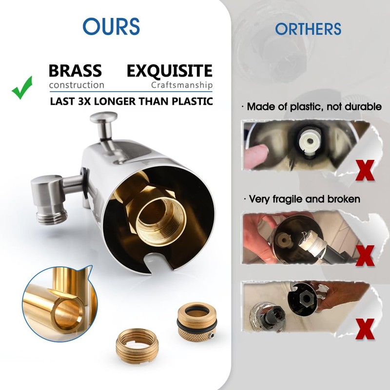 PROOX All Metal Tub Spout with Diverter Brushed Nickel, Diverter