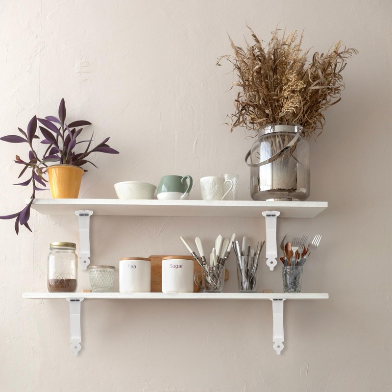 sourcing map 6 Pcs Decorative Shelf Brackets, 5" x 3"