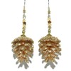 Beautiful Gold Glitter Pine Cone Christmas Dangle Earrings (H364)