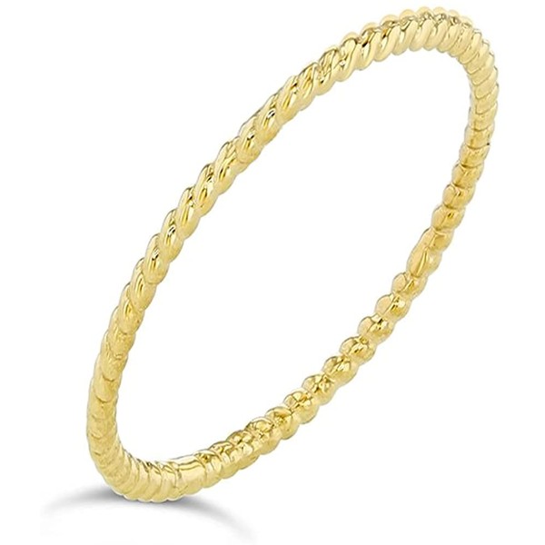 10K Yellow Gold Dainty Stackable Rope Cable Design Thin Slender