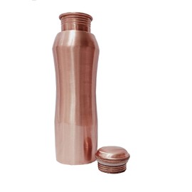 Pure Copper Curve Water Bottle 34 Oz Ayurvedic Leak Proof Copper Vessel for Drinking Water Bottle For Health Benefits, Sports , Yoga Christmas Gift Birthday Gift Capacity 1 liter