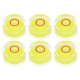 HARFINGTON 6pcs Round Bubble Level 18x9mm Mini Circular Bullseye Spirit Levels for Leveling Camera Tripod Telescope Workshop Turntable Pictures Frame, Yellow