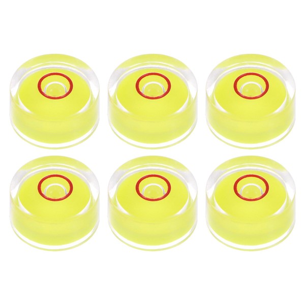 HARFINGTON 6pcs Round Bubble Level 18x9mm Mini Circular Bullseye Spirit