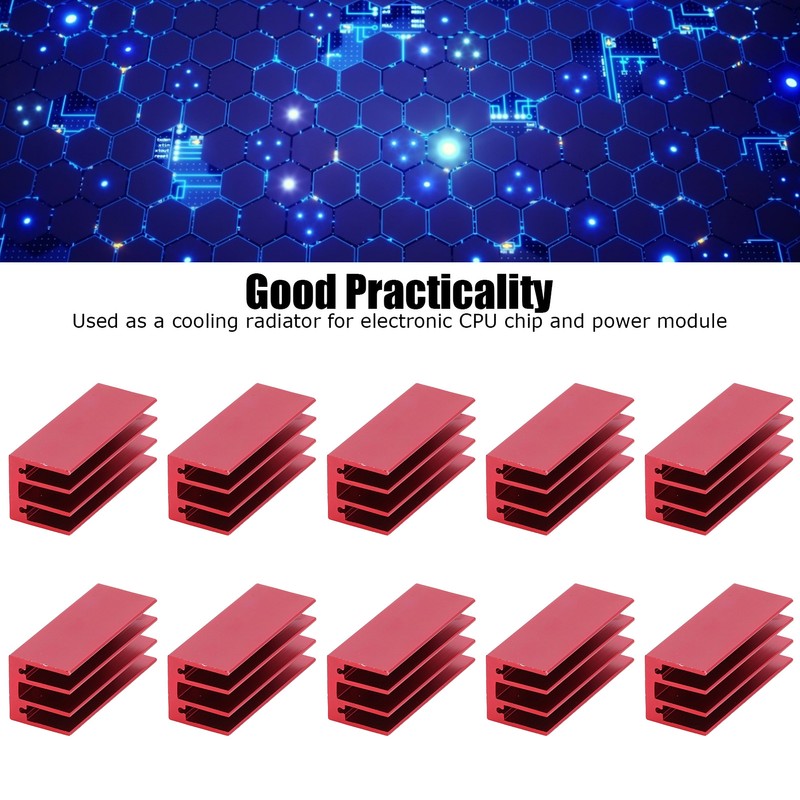 10Pcs Heat Sink 40x16x16mm Aluminium Thermal Cooler Cooling Radiator Set