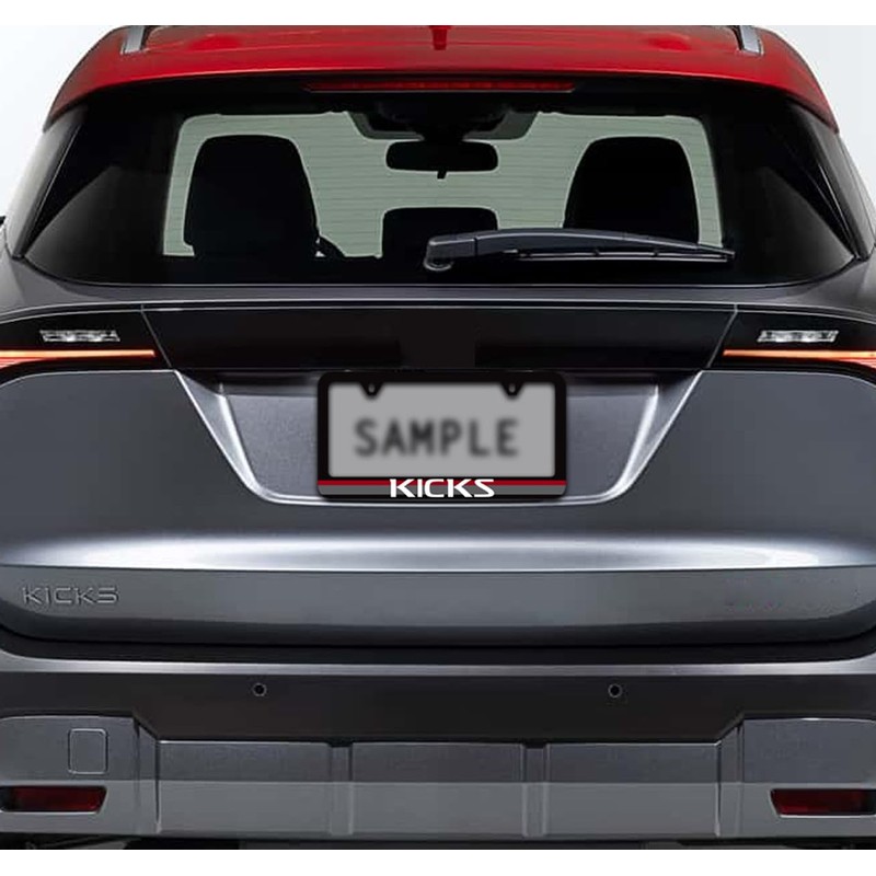Nissan Kicks UV Printed Black Plastic License Plate Frame with