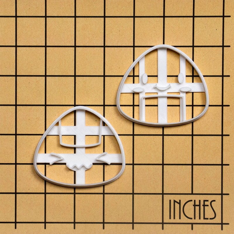Set of 2 Onigiri Cookie Cutters (Shapes: Nervous & Happy),