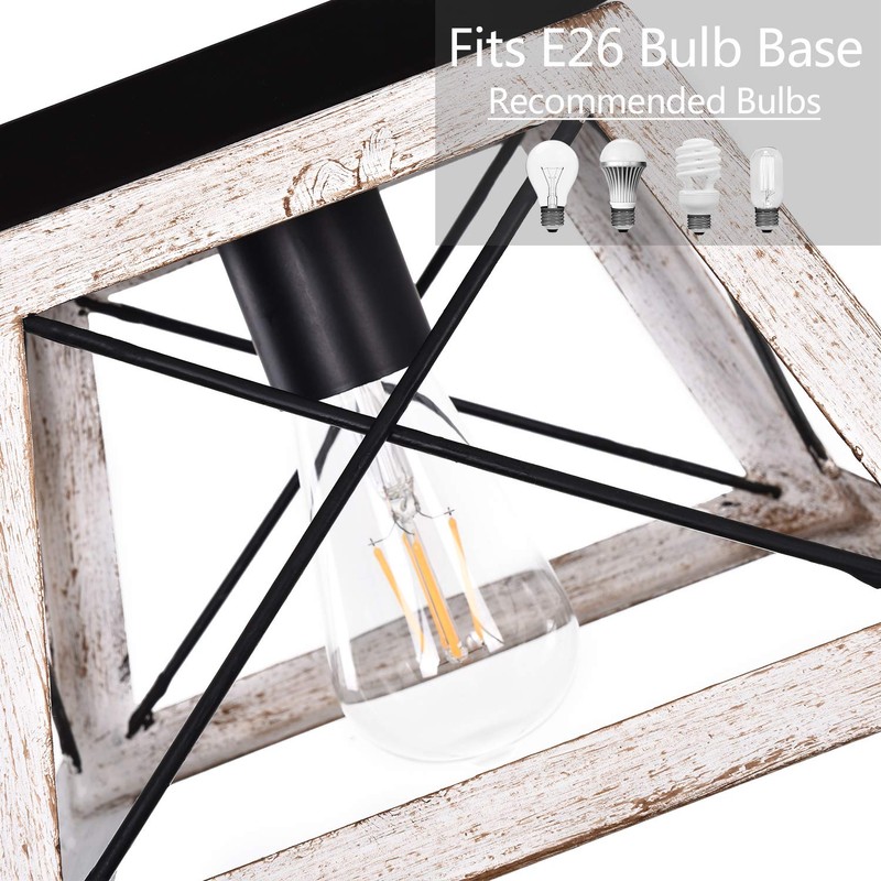 Luupyia Farmhouse Ceiling Light Fixture Semi Flush Mount, One-Light Square