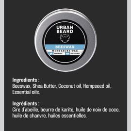 Urban Beard Moustache Wax – Moustache Shaping Moisturizing Wax for Men – Naturally Handcrafted and Sourced in Canada (Beeswax)