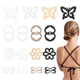 AHQiZFX Bra Clips to Make Racerback, 16PCS Bra Strap Clips Bra Strap Holders for Slipping for Women Cross Back Convertors Adjustable Bra Straps for Conceal Straps and Cleavage Control