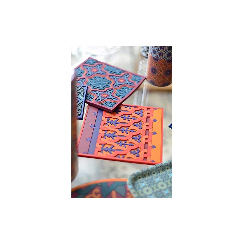 Images d´Orient 6 Glass Coasters PVC Heat Resistant Washable Oriental