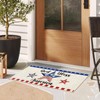 Dlzdn 4th of July Patriotic Blue Red Star Door Mat