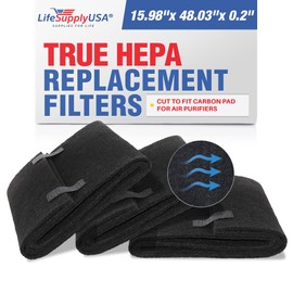 LifeSupplyUSA Cut-To-Fit Activated Carbon Filter Compatible with Any Size Air Purifiers (3-Pack)